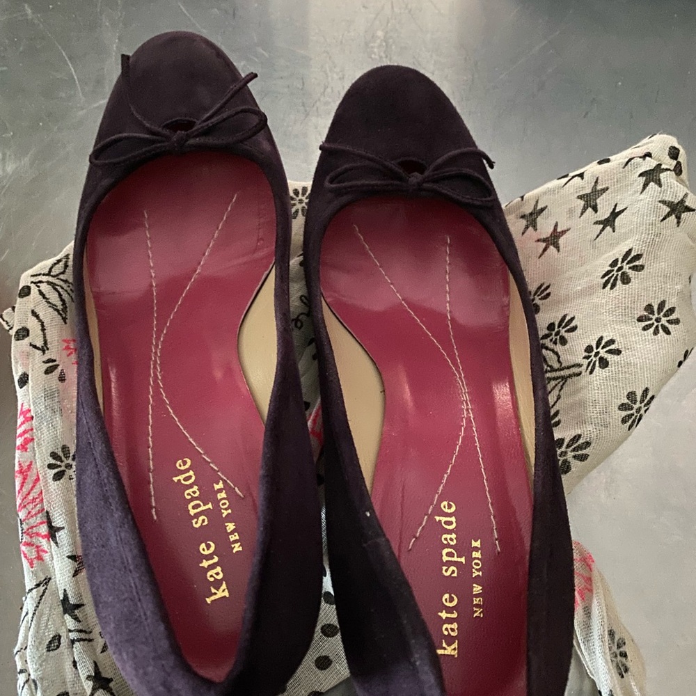 Kate Spade Suede kitten heels